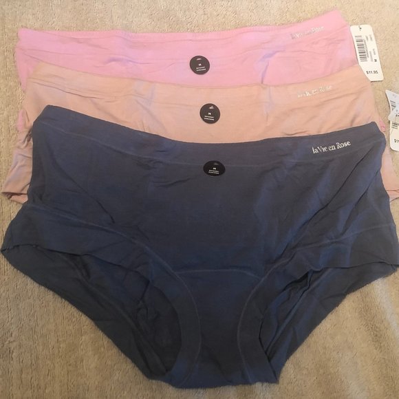 NWT Women's La Vie En Rose Boy Shorts 3-Pack Size L - Picture 1 of 3